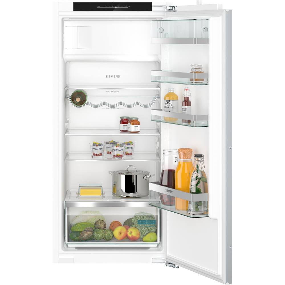 KI42LEDD1 iQ500, Einbau-Kühlschrank mit Gefrierfach, 122.5 x 56 cm, Flachscharnier mit Softeinzug